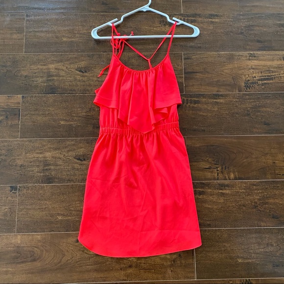 American eagle outfitters pink ruffle dress Xs